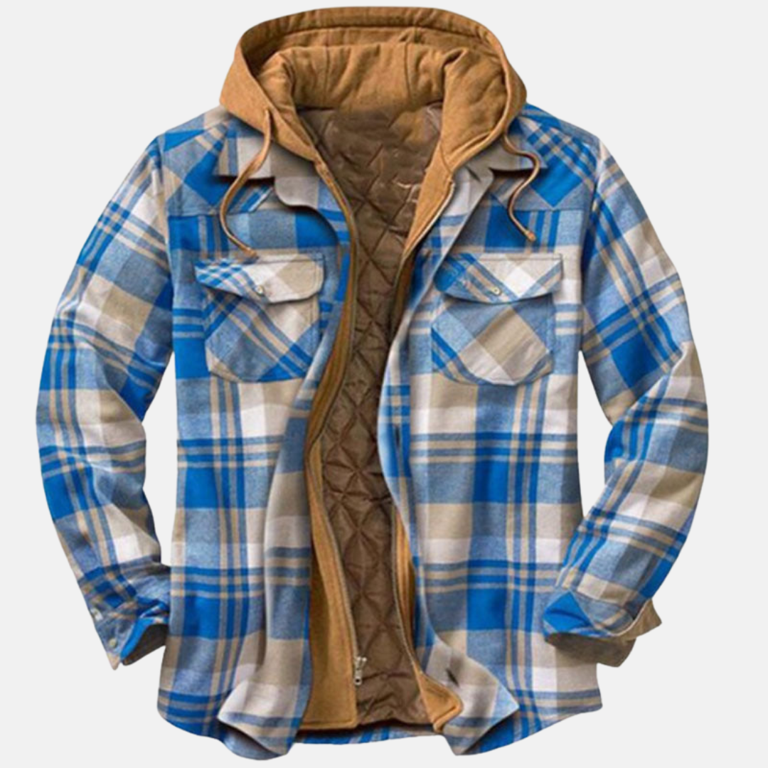 Men's quilted flannel shirt jacket rugged layered style with cozy quilted warmth for outdoor wear