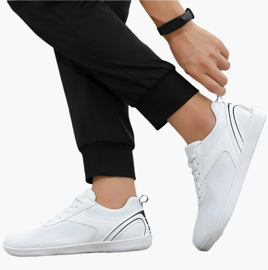 Unisex lightweight minimalist barefoot sneakers in neutral tones with wide toe box for natural feel
