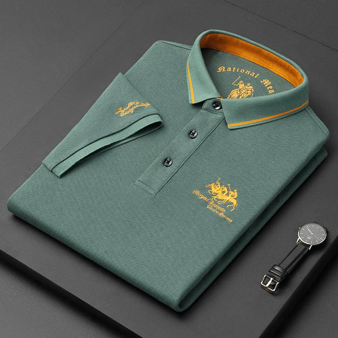 Kaito men's classic polo shirt breathable fabric durable stitching discreet embroidery smart-casual