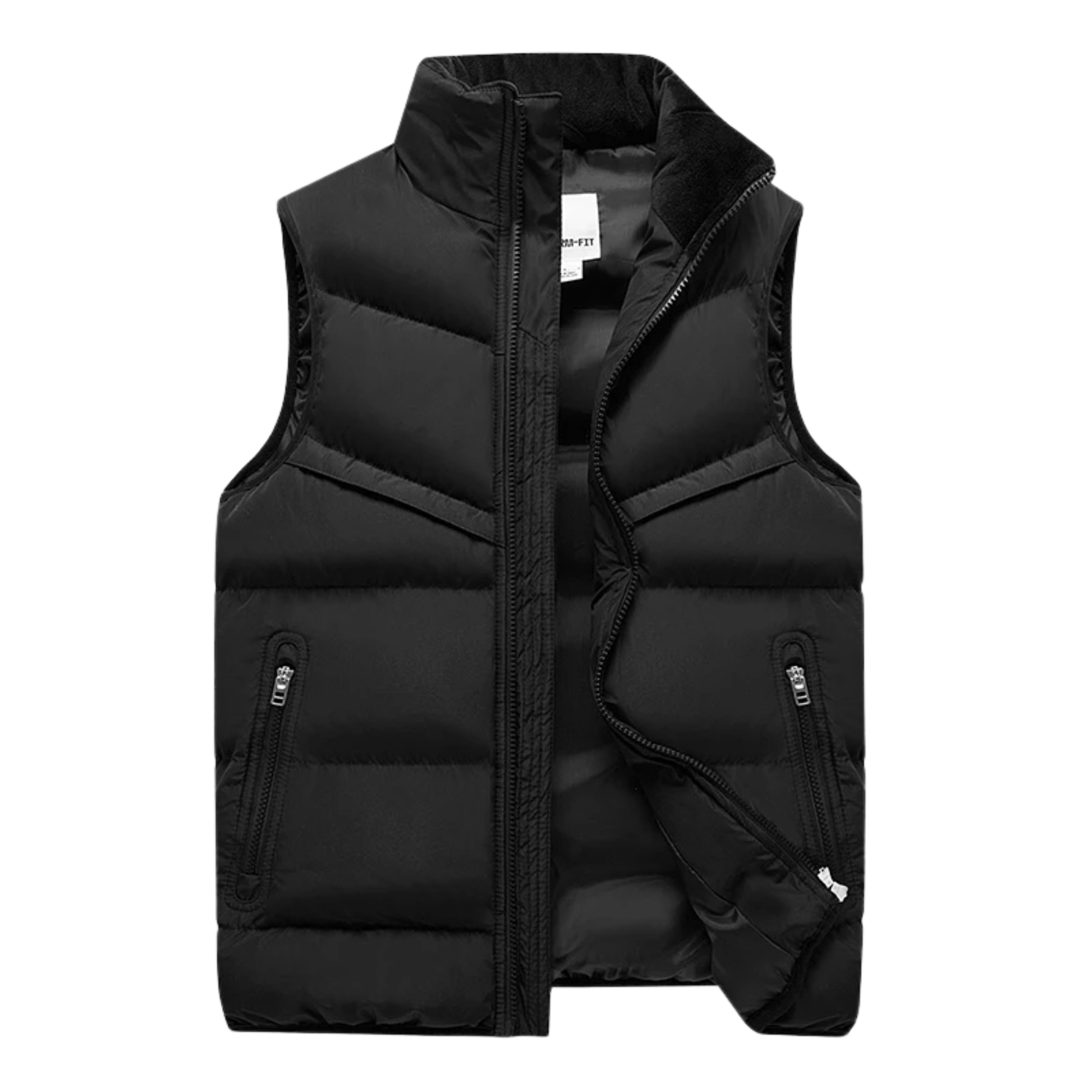 Navy blue thermal puffer vest sleeveless outdoor style with wind and water resistant shell