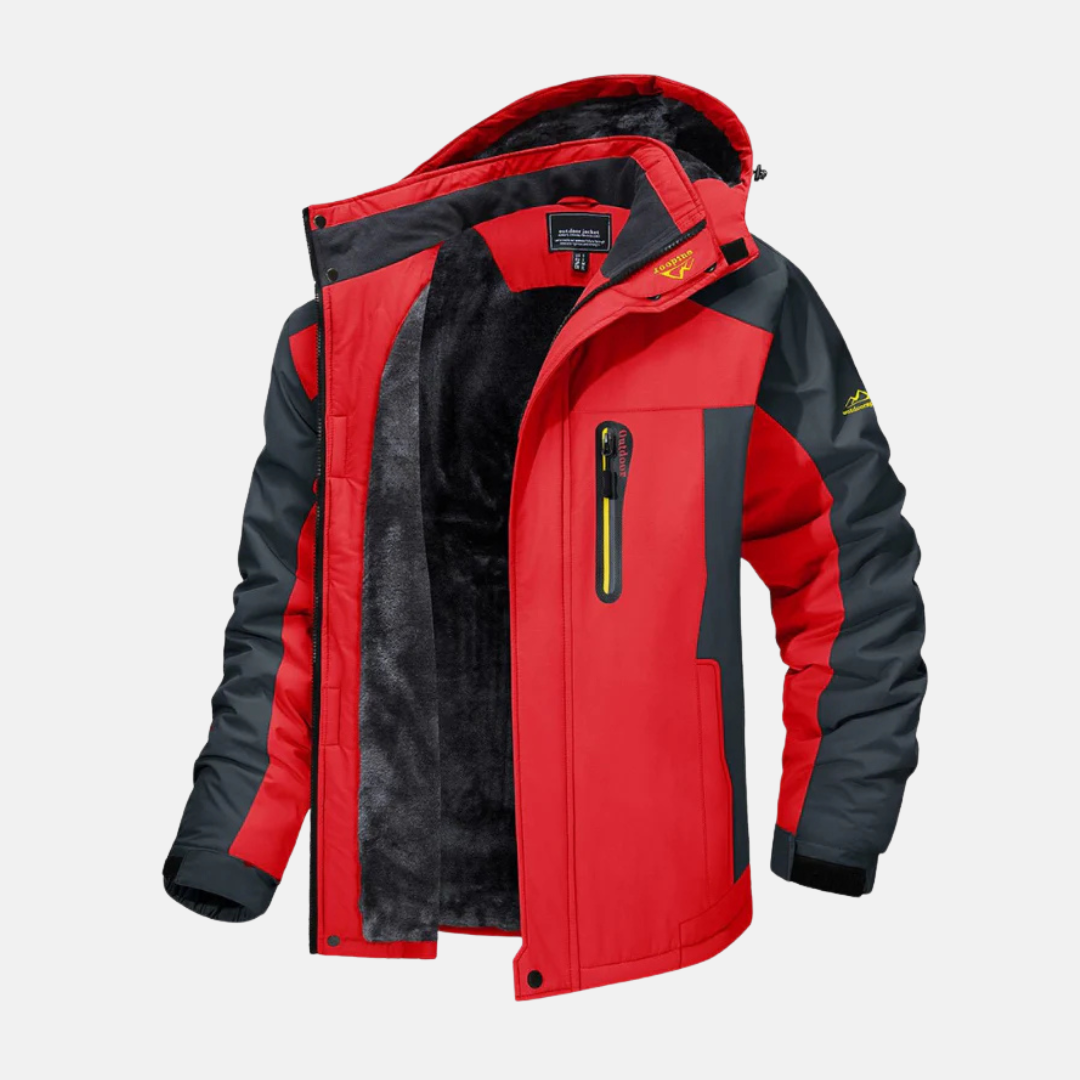 Men's woven hip-length jacket fleece-lined stand collar adjustable cuffs urban winter outerwear