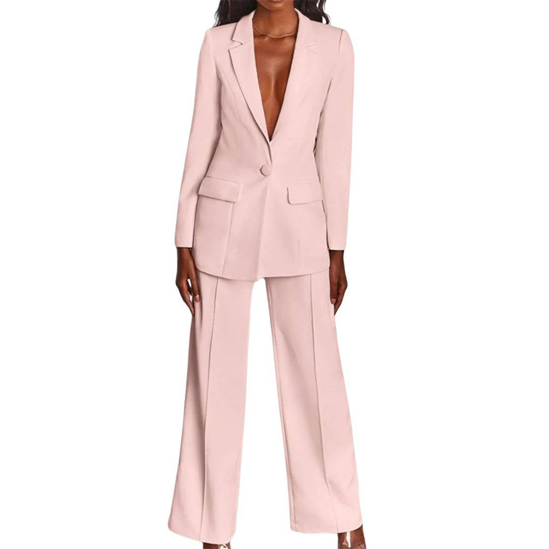 Women's elegant modern office suit set polyester-spandex stretch blend professional work wear