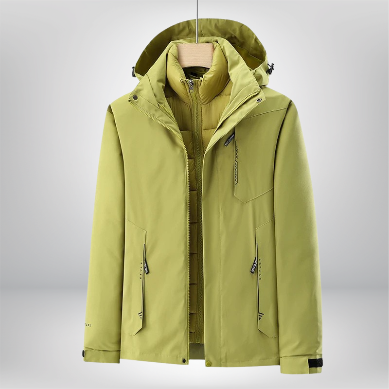 Women's layered winter ski jacket structured fit stylish outdoor protection modern silhouette