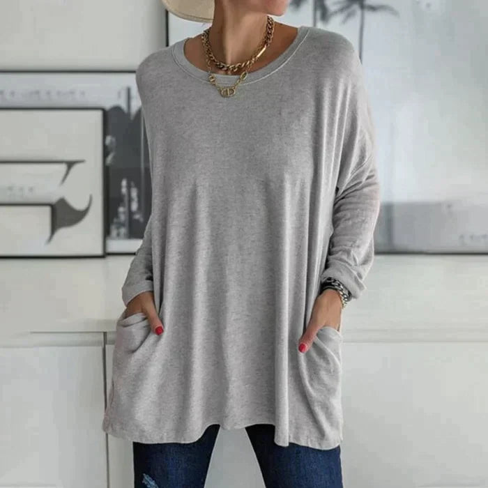 Ruby | Women's Oversized Long Sleeve Tunic Top with Pockets