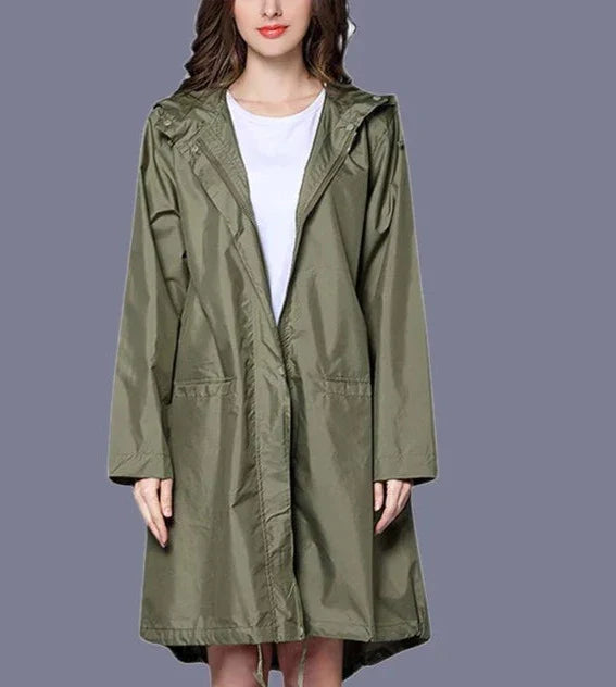 Women's pink lightweight hooded parka windproof water-resistant coat for everyday polished style