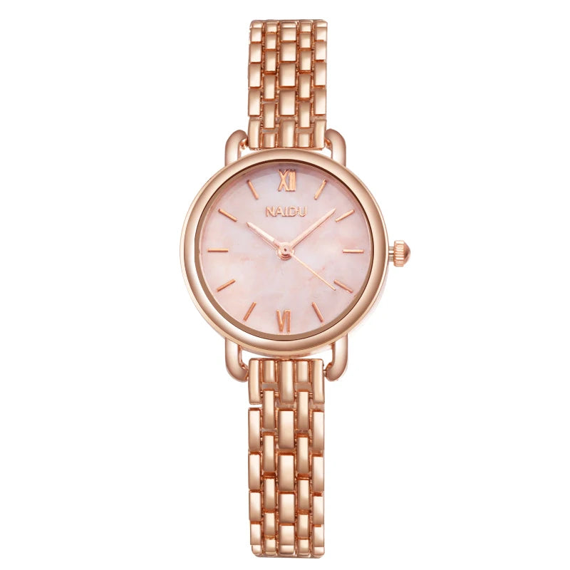 Athena marble dial watch stainless steel band quartz movement elegant everyday wear