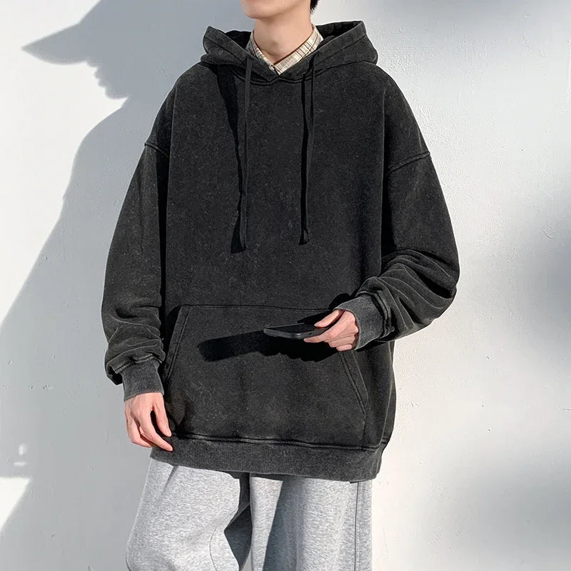 Zenith washed oversized hoodie vintage faded finish breathable streetwear comfort pullover