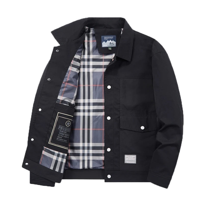 Olive green rugged field jacket slim tailored cut weather-resistant fabric with secure utility pockets