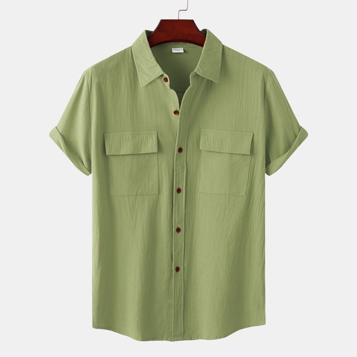 Men's Dani short-sleeve linen shirt, straight cut, breathable premium fabric for effortless warm-weather style