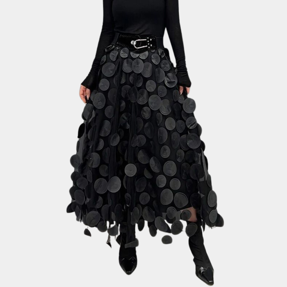 Katalina women's long skirt elegant timeless silhouette available in green black purple