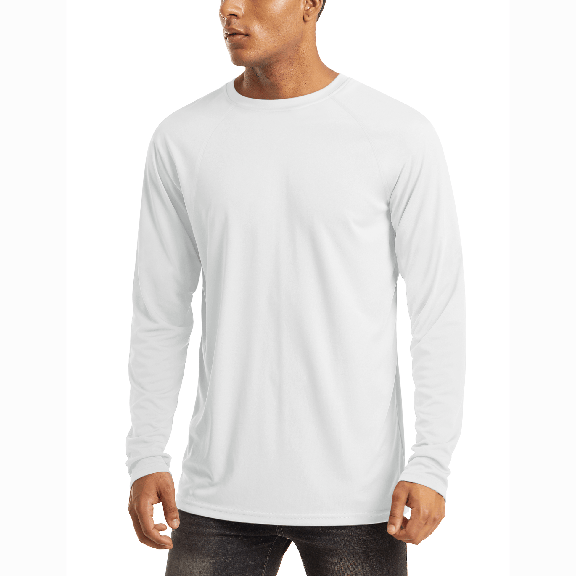 Men's UPF 50+ quick-dry hiking shirt, lightweight sun protection with flatlock seams for outdoor activity