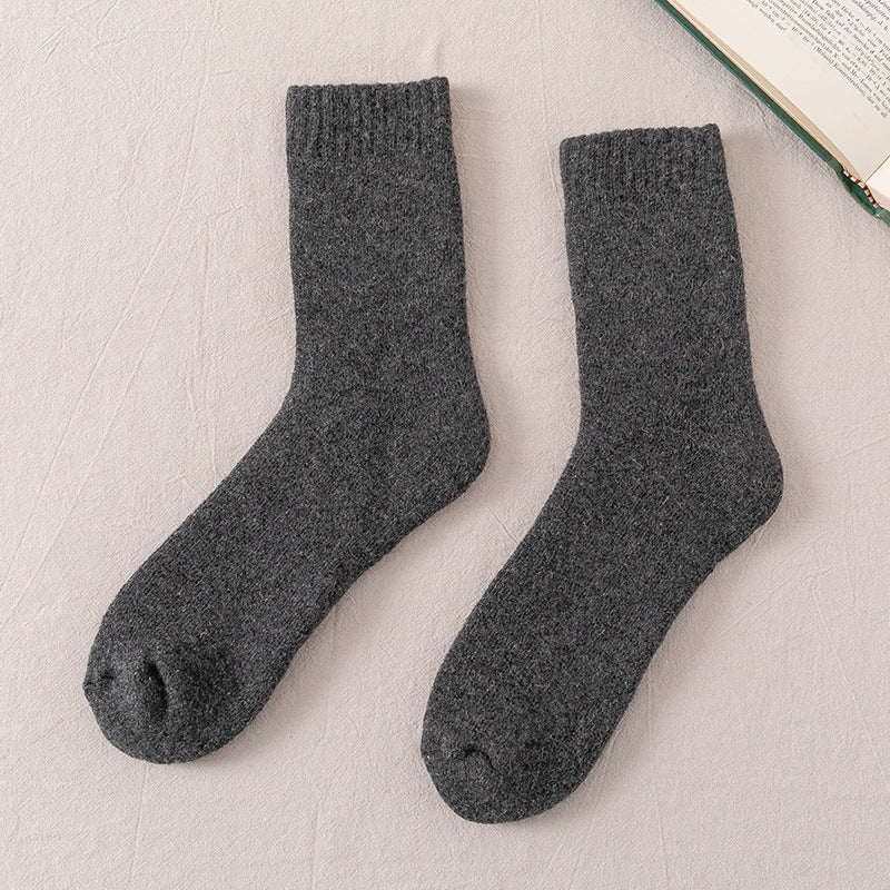 Premium unisex wool socks in neutral tones, cozy knit design with natural insulation for all-day warmth