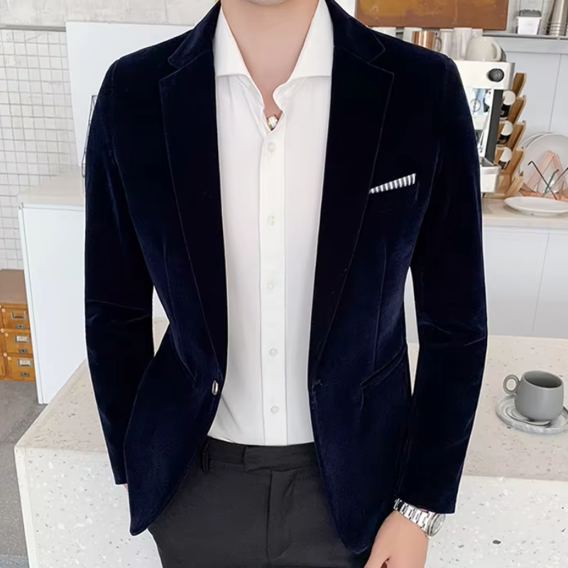 Hugo slim fit men's blazer tailored silhouette single button closure modern confident style