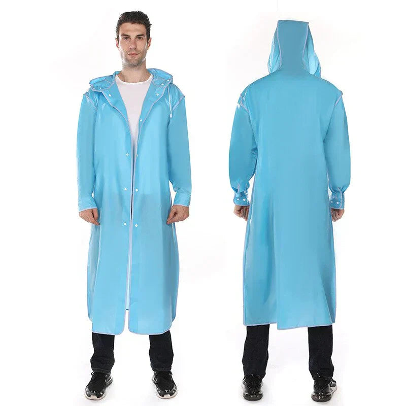 Unisex waterproof winter raincoat in neutral tone, stylish relaxed fit with weather-ready protection