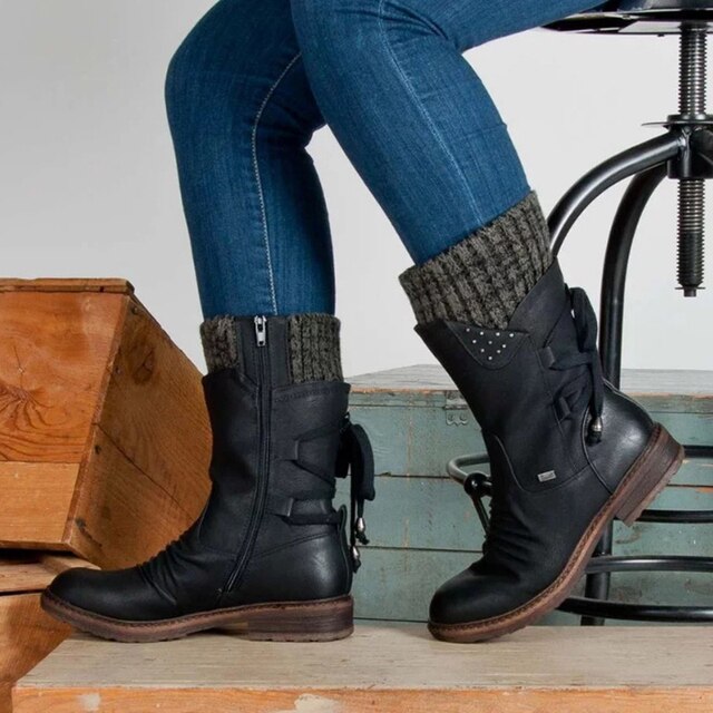 Women's Riana snow boots black classic style thermal insulation waterproof all-weather winter protection
