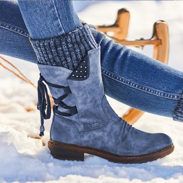 Women's Riana white snow boots classic style waterproof thermal insulation all-weather ankle design