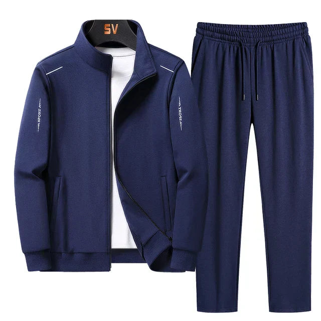 Men's gray cotton tracksuit set relaxed fit with minimalist Nordic-inspired design for spring