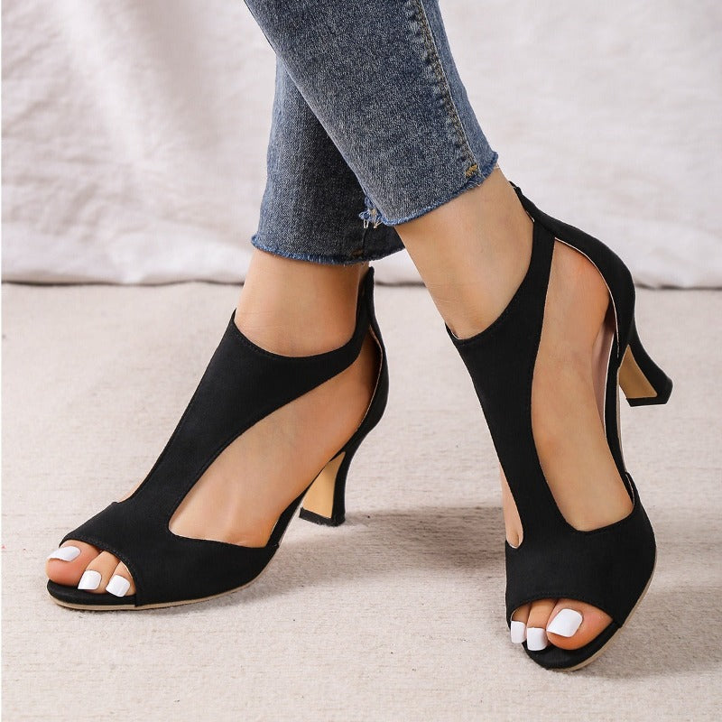 Women's beige orthopedic open-toe sandals 5cm heel adjustable straps gel cushion support
