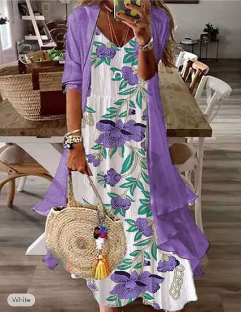 Women's floral maxi dress elegant flowing silhouette lightweight chiffon floor-length