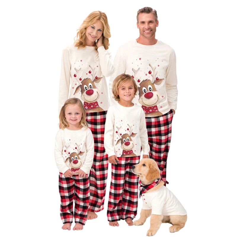 Red green matching family Christmas pajamas cozy festive loungewear set parents kids holiday nights