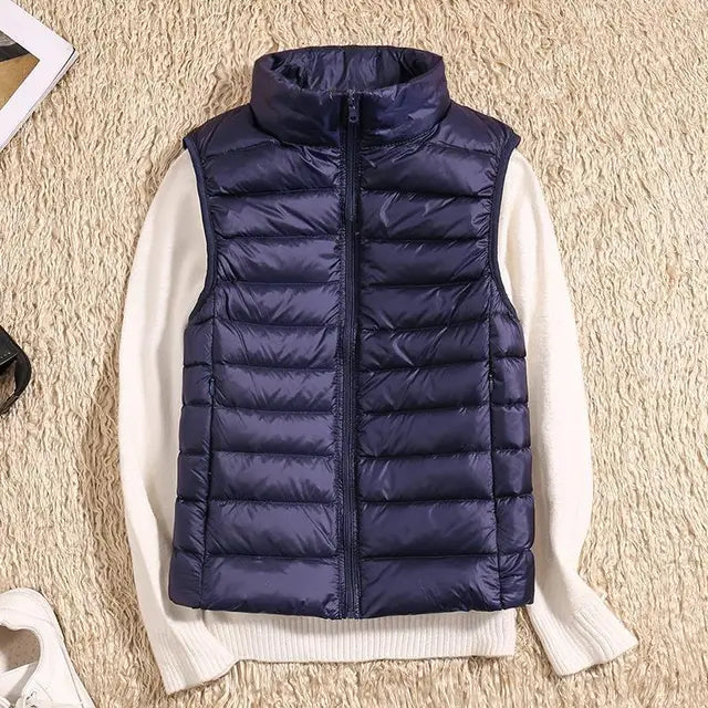 Rachel women's sleeveless winter vest in cozy lightweight design for effortless cold-weather layering