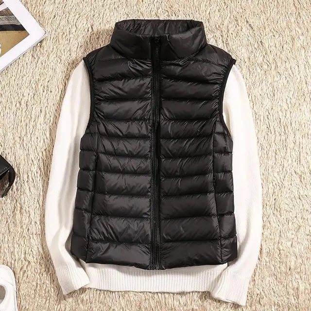Rachel women's sleeveless winter vest in cozy lightweight design for effortless cold-weather layering