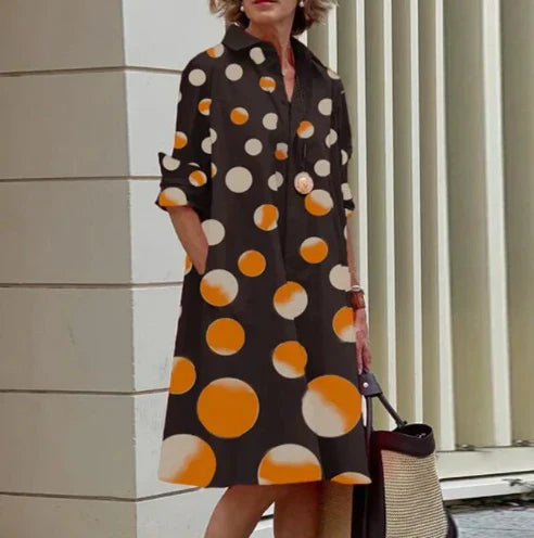 Women's solid color shirt dress elegant silhouette comfort fit versatile everyday style