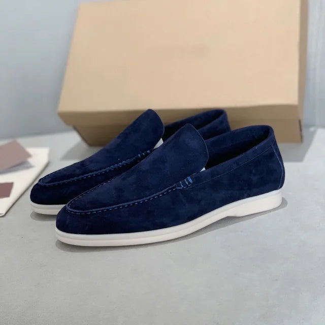 Men's Loro Deluxe suede loafers in classic neutral tone, regular fit with premium craftsmanship
