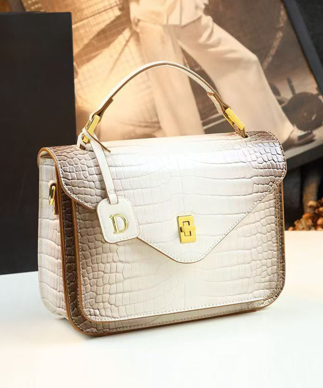 Sac fourre-tout en cuir de veau beige gaufré durable, nouveauté 2025 - Urbann-Vibe