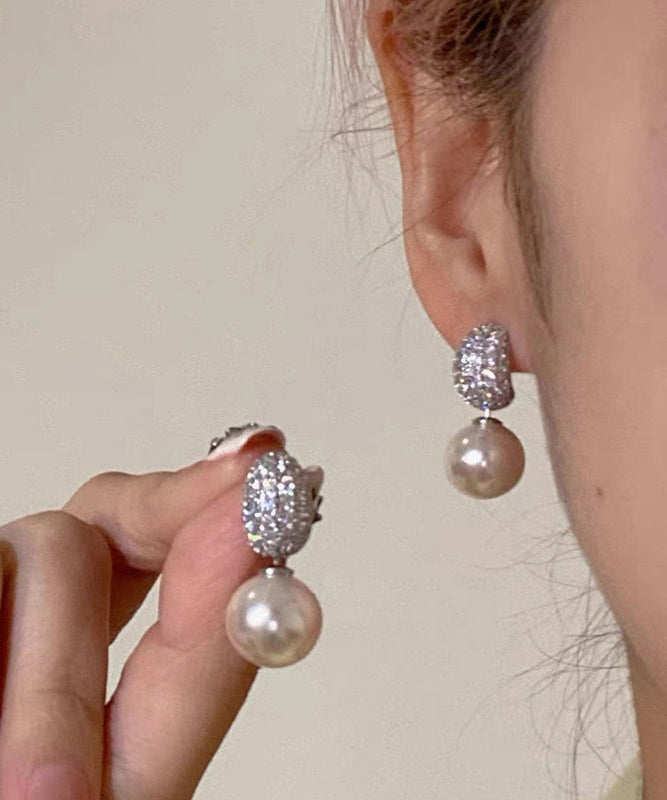 Boucles d'oreilles pendantes en argent sterling et perles de zircone 2025 - Urbann-Vibe