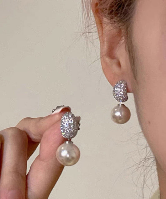 Boucles d'oreilles pendantes en argent sterling et perles de zircone 2025 - Urbann-Vibe