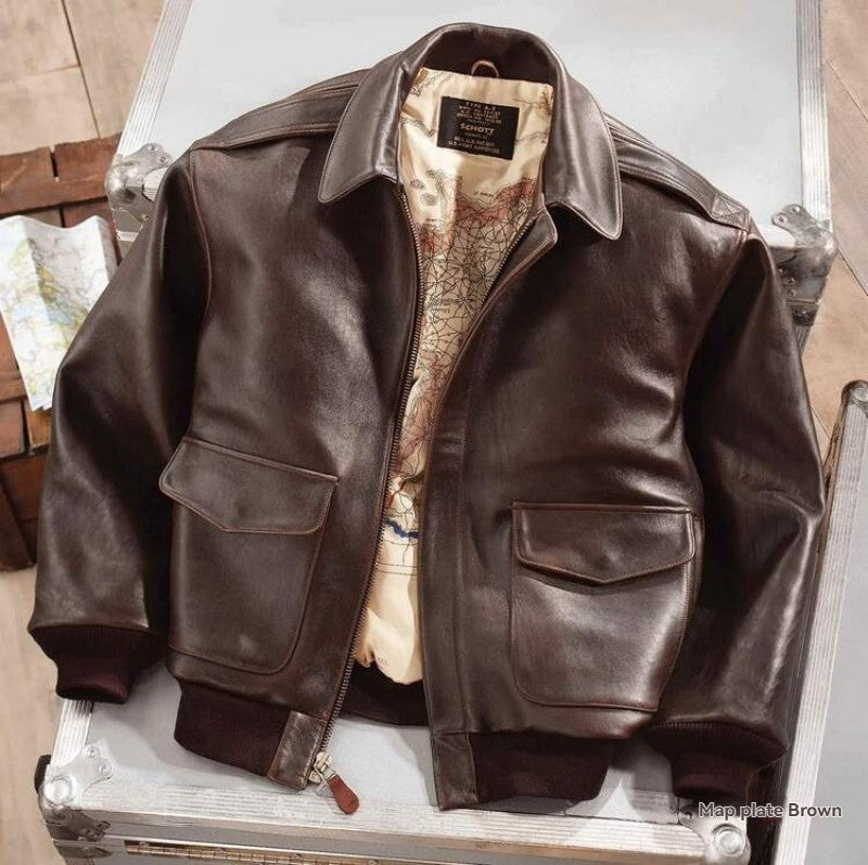 Black premium cowhide aviator leather coat couples matching his and hers pilot-inspired winter outerwear