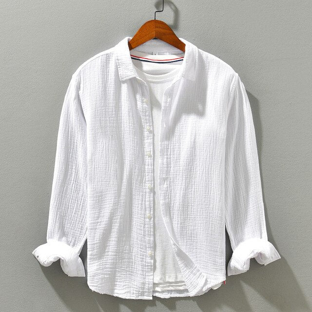Harvey men's cotton shirt in versatile cut, easy-care fabric for casual to semi-formal wear