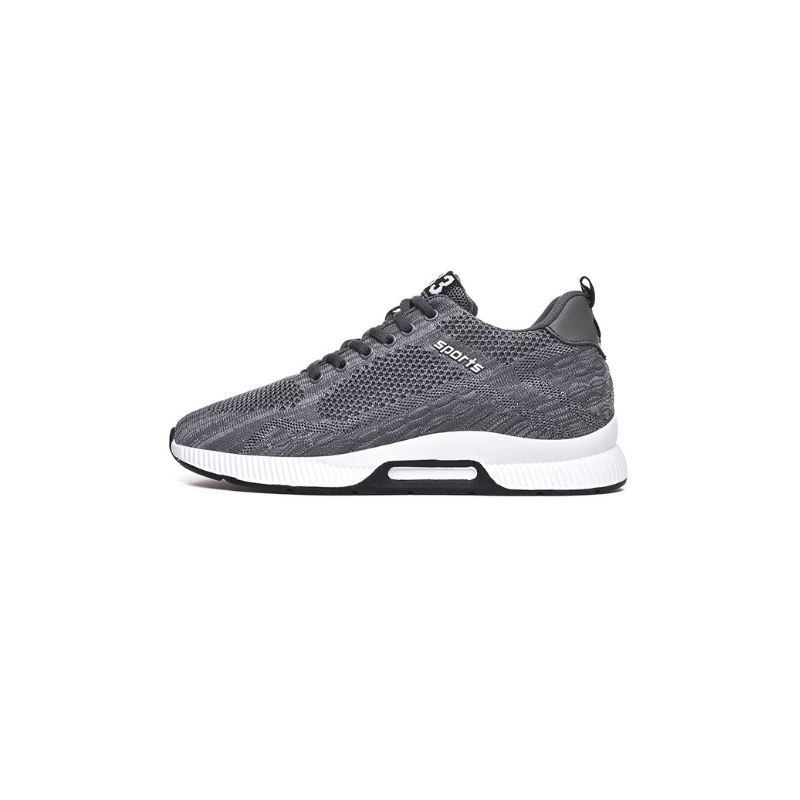 Men's white orthopedic elevator sneakers with 2.4-inch hidden height increase and modern silhouette