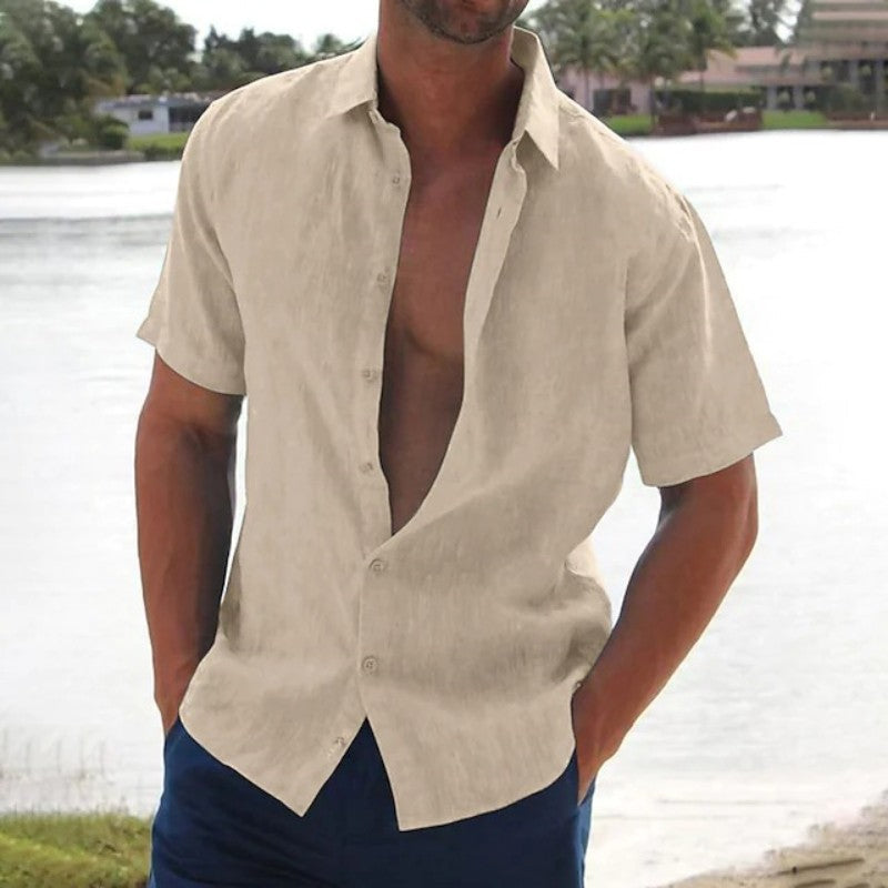 Men's Jasper casual linen shirt elegant fit lightweight breathable fabric streamlined silhouette