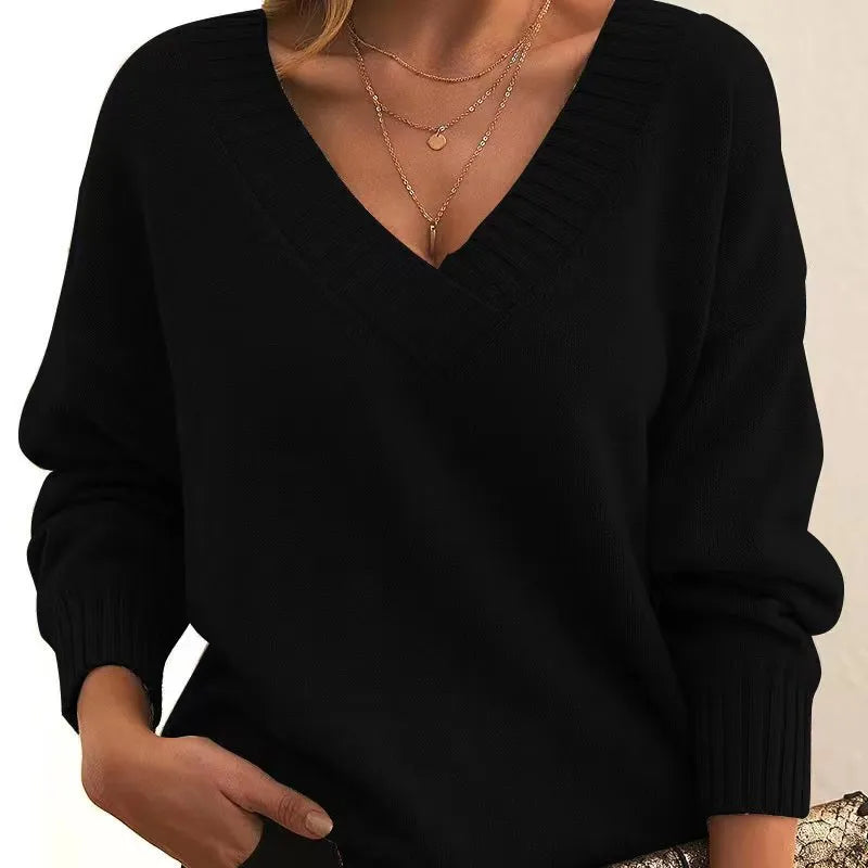 Women's classic pullover sweater in cozy ultra-soft knit with elegant everyday comfort silhouette