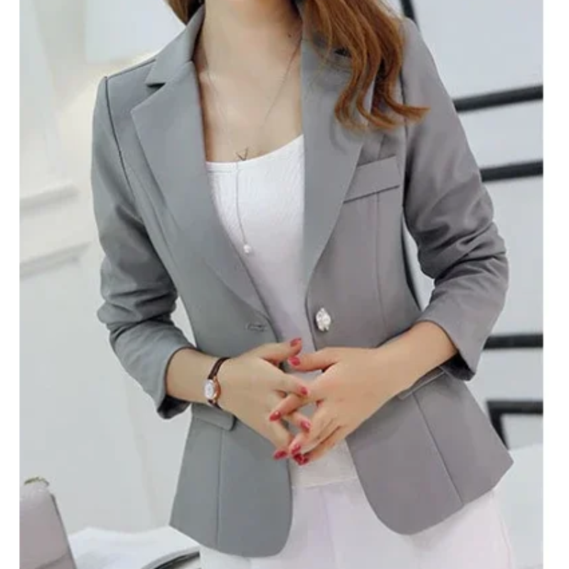 Lily women's structured single-breasted blazer tailored slim fit with minimalist design for office wear