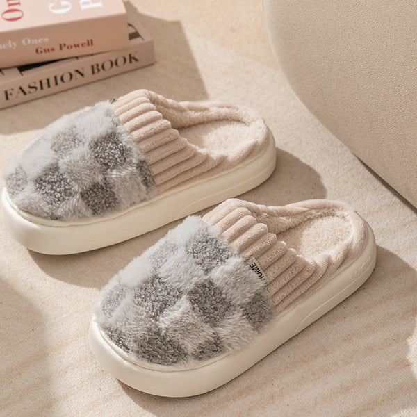 HUMTTO unisex plush slippers wide fit cozy fleece lining non-slip soles indoor house shoes