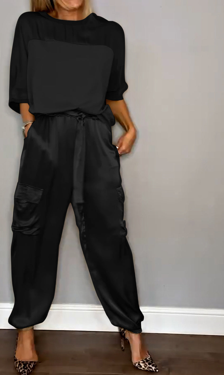 Inge two-piece coordinated women set neutral tones relaxed structured silhouette everyday versatile style