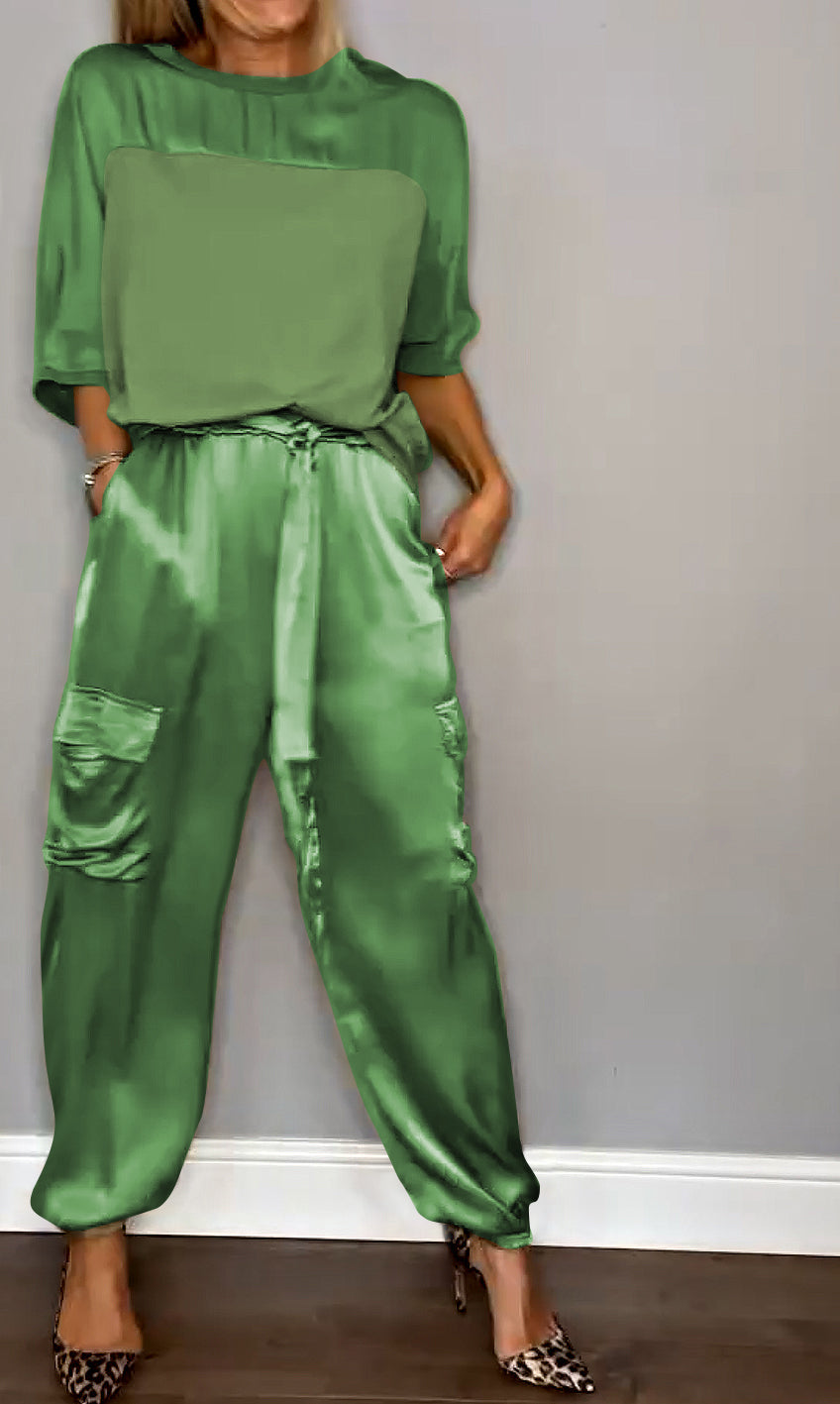 Inge women two-piece coordinated set neutral tone relaxed structured silhouette everyday elegant style