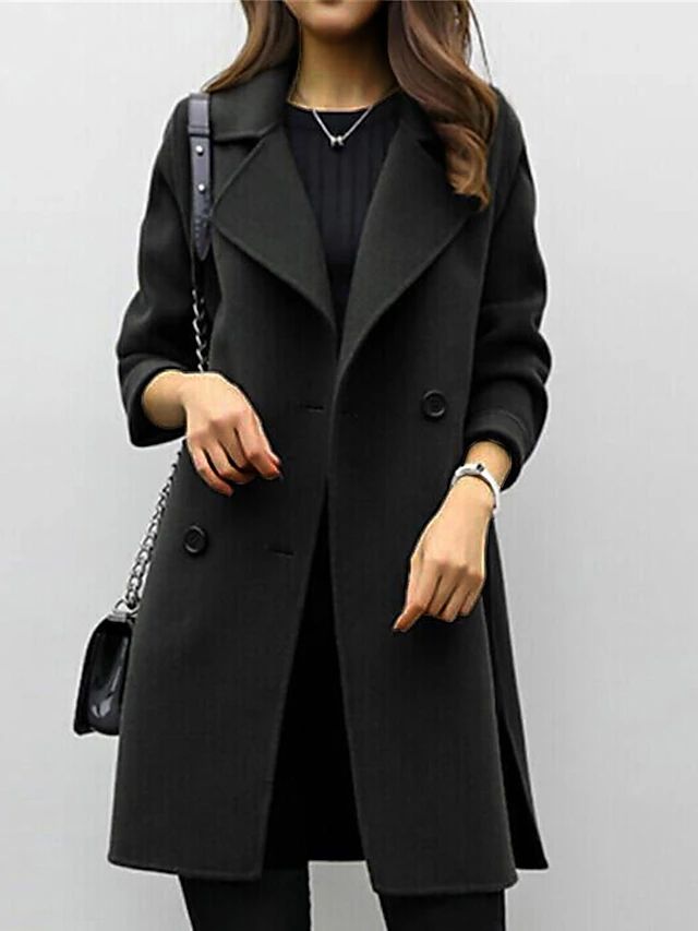 Women's elegant autumn winter coat timeless tailored silhouette with classic refined cut for all-day warmth