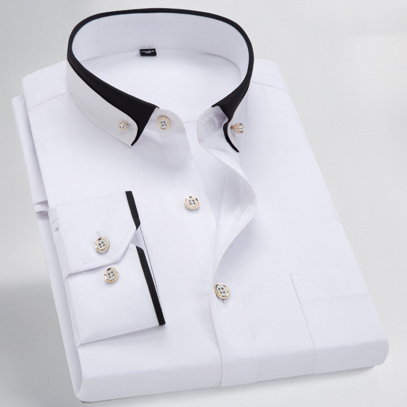 Men's Dale stretch shirt breathable slim-fit button-up in versatile neutral tone for all-day comfort