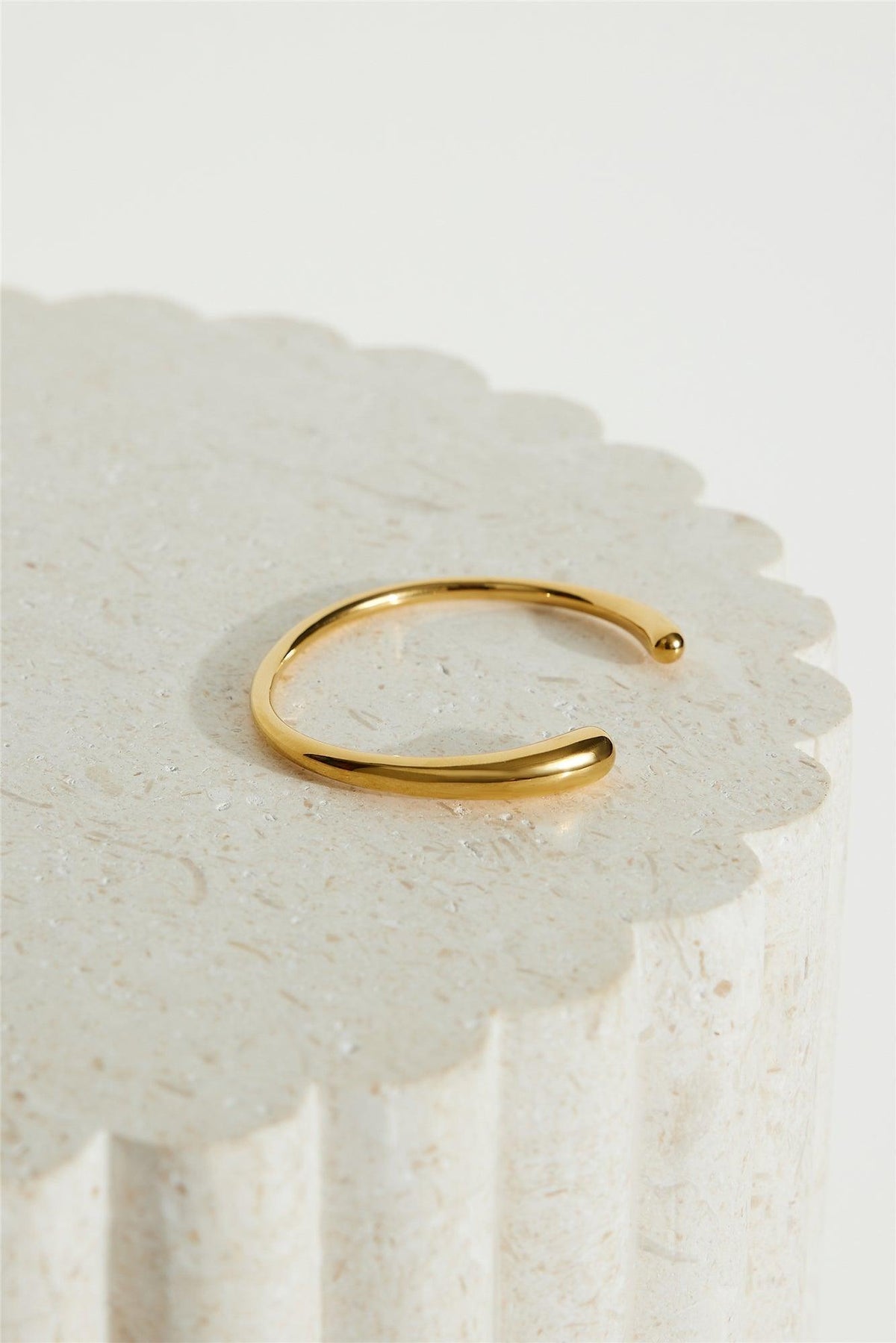 18K gold plated open cuff bracelet minimalist sleek design timeless everyday elegance for women