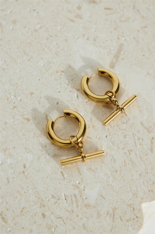 18k Gold Plated Classic Earrings Gold - Urbann-Vibe