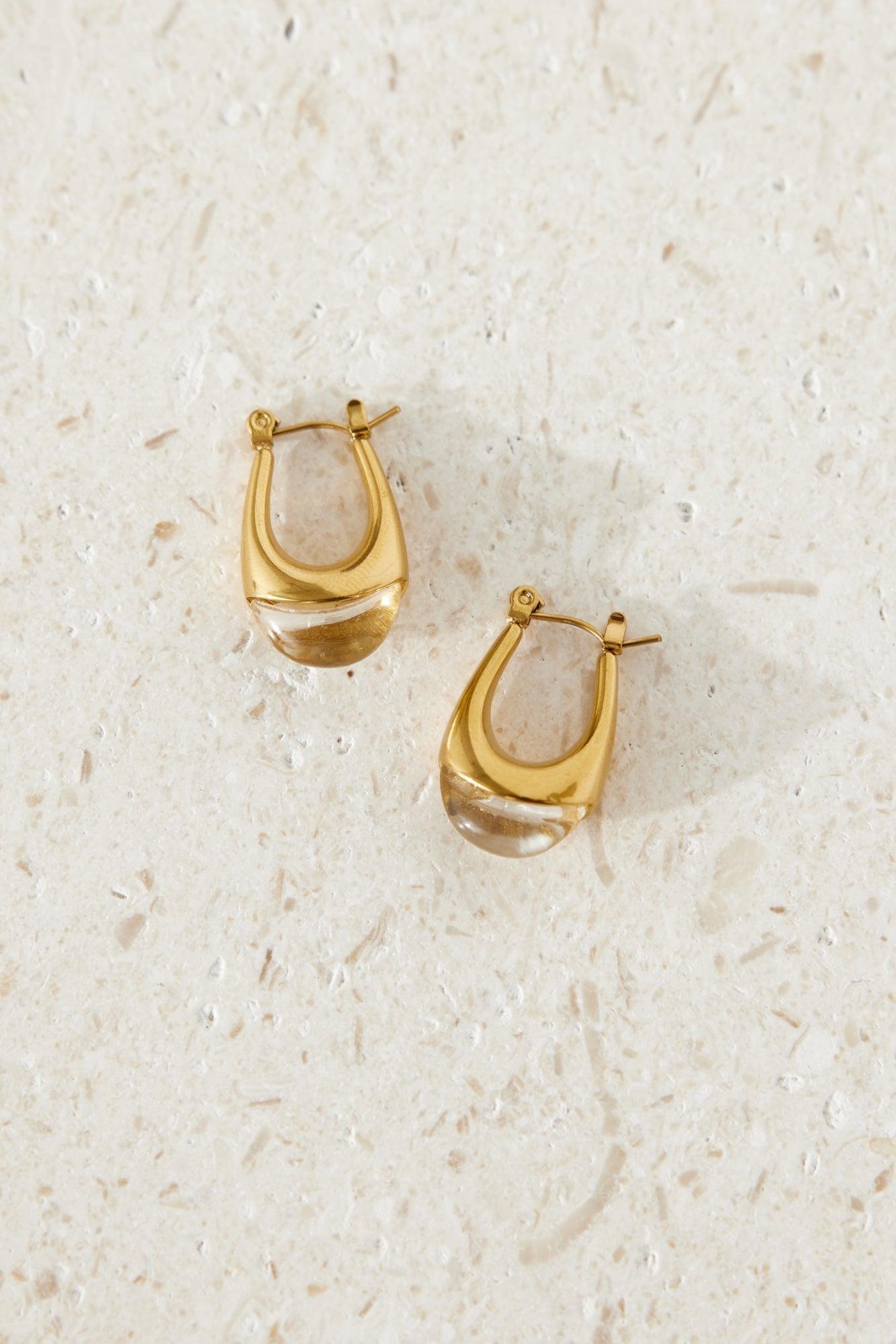 18k Gold Plated Frozen Icicle Hoop Earrings Gold - Urbann-Vibe