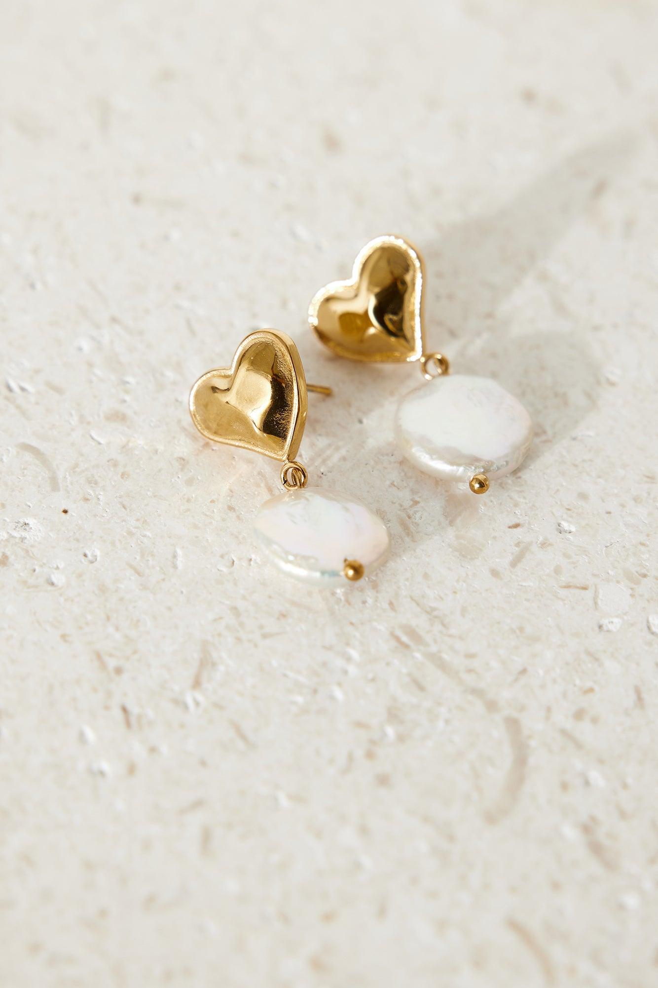 18k Gold Plated Love Me More Earrings Gold - Urbann-Vibe