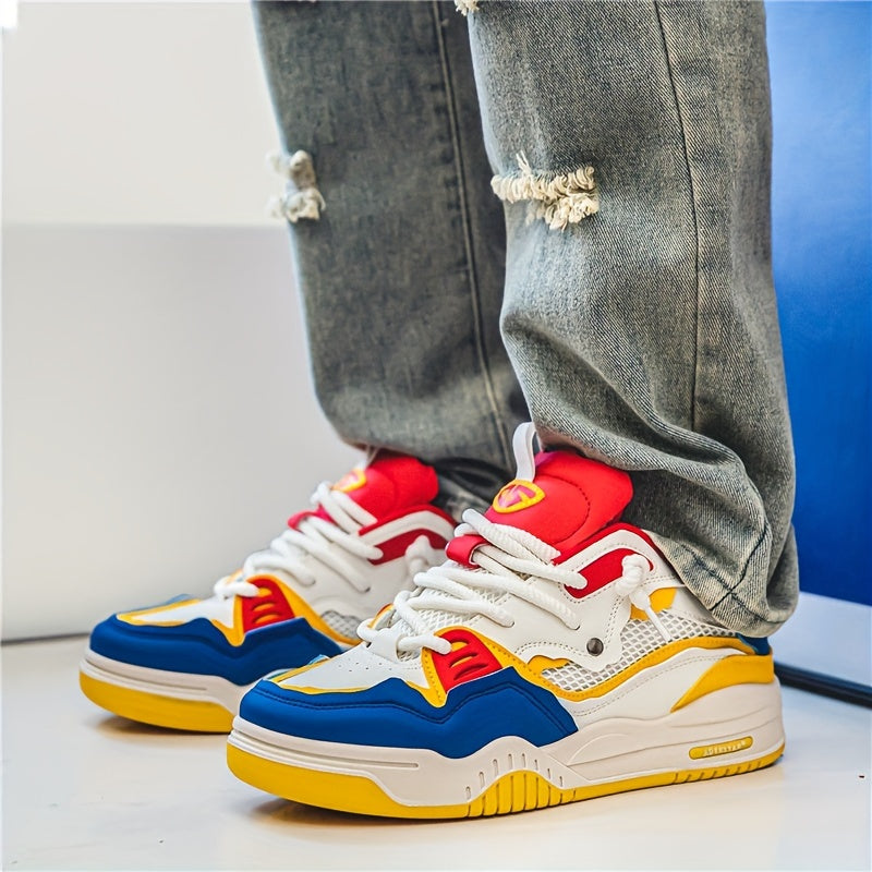 Women's geometric print sport sneakers in multicolor, lightweight breathable PU upper with posture-elevating sole