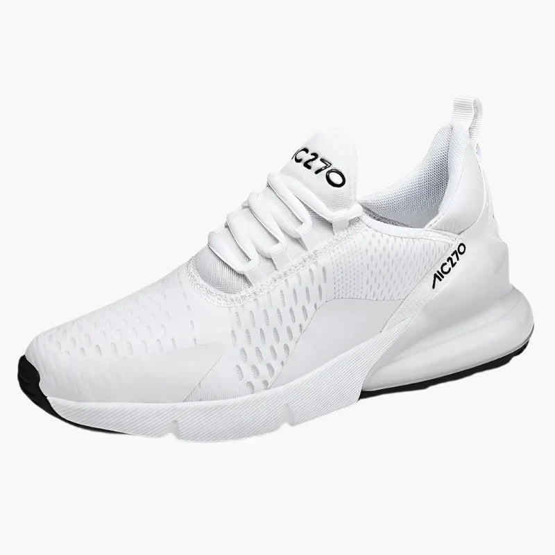 Men's lightweight sport sneakers breathable mesh upper gray white running training shoes
