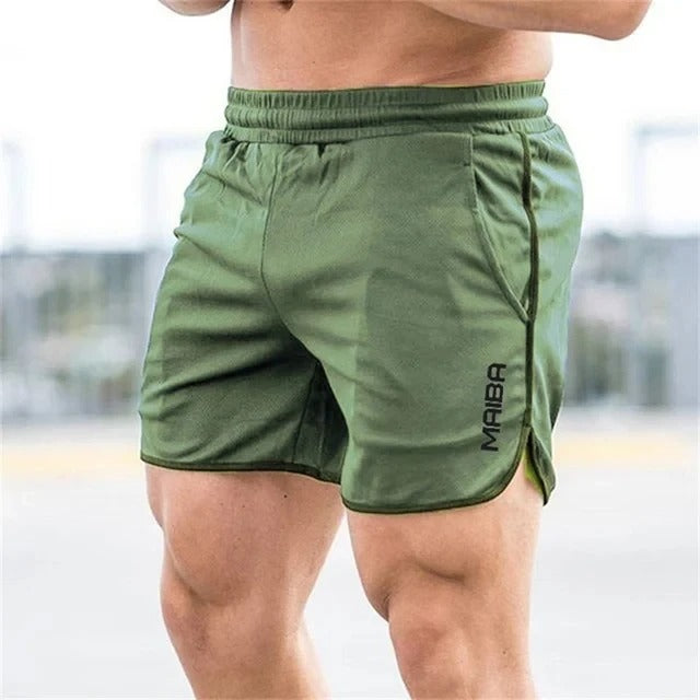 Men's slim-fit elastic swim shorts with quick-dry fabric and streamlined athletic silhouette