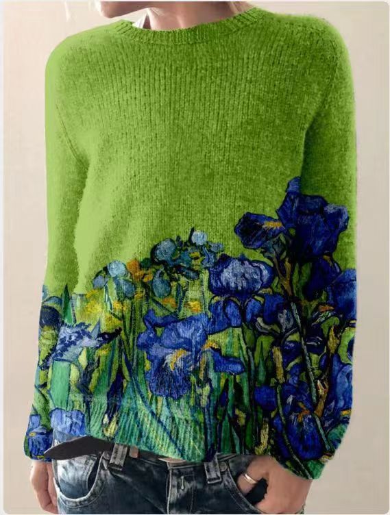 Women's cashmere wool sweater colorful diamond pattern cozy loose fit soft stylish Maya